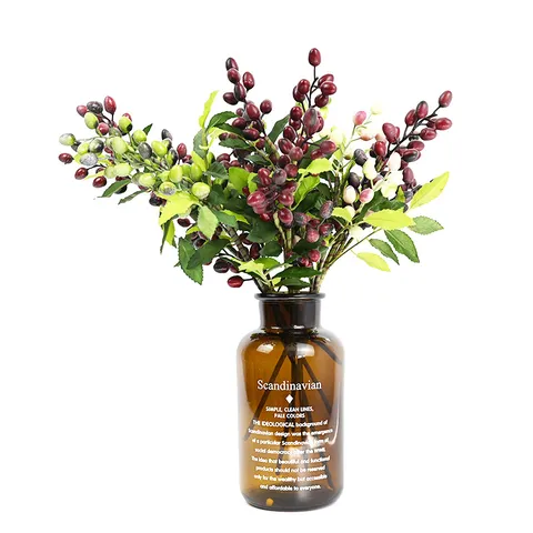 Tiges de Baies d'Olive Artificielles de Style Européen Cueillettes de Fruits Botaniques Synthétiques Pour la Décoration de l'Arbre de Noël Décoration Florale de Table de Maison