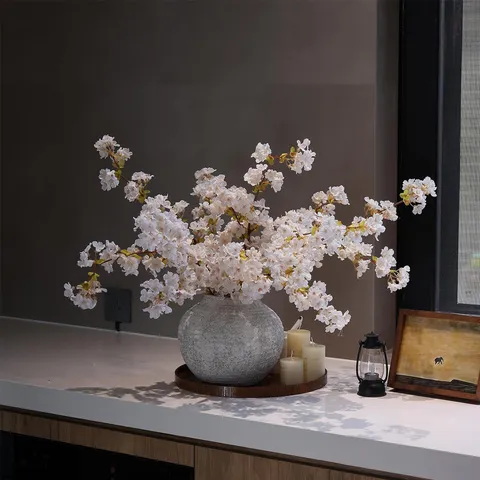 Ramas de Cerezo Artificiales Seda Tallos de Flor de Durazno Rama Decorativa Para Decoración de Mesa Hogar Boda Fiesta