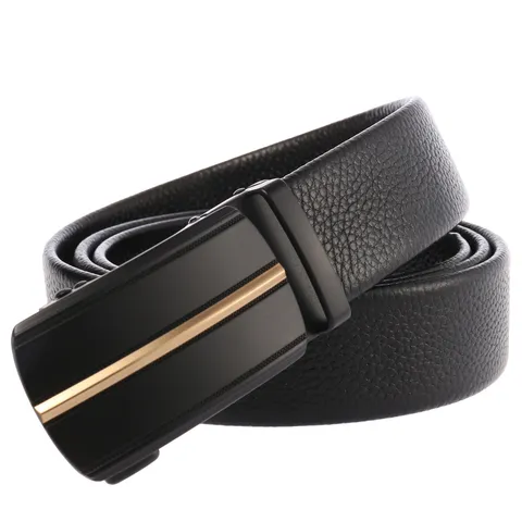 Men's First Layer Cowhide Genuine Leather Belt With Alloy Automatic Buckle Business Fashion Waistband Accessory For Men