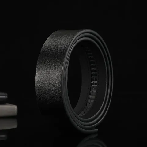 Sangle de Ceinture en Cuir Véritable pour Hommes Sans Boucle à Cliquet Automatique Remplacement en Cuir de Vachette Affaires Décontracté