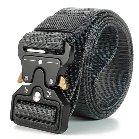 Men's Tactical Nylon Belt Heavy Duty Quick Release Zinc Alloy Buckle Military Style Outdoor Work Belt Web Waistband