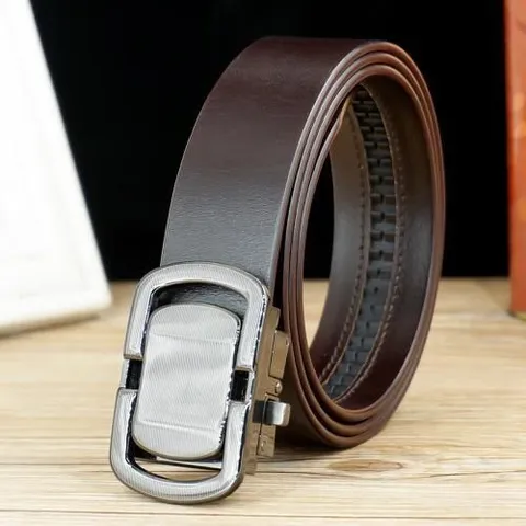 Men Genuine Cowhide Leather Belt Automatic Buckle High Grade Business Casual Fashion Strap Versatile Waistband Waist Belt For Pants