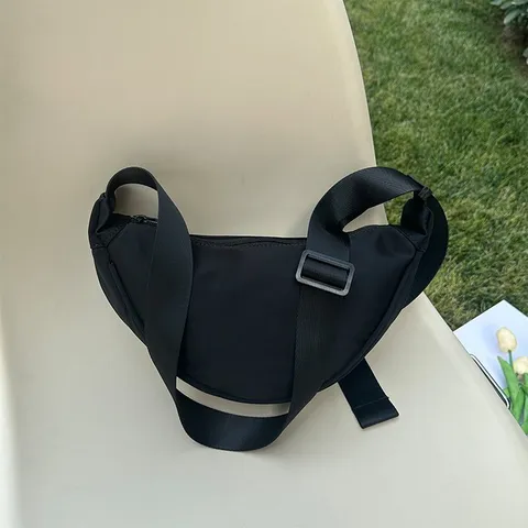 Unisex Minimalist Oxford Cloth Dumpling Crossbody Bag Lightweight Waterproof Casual Half Moon Waist Bag Outdoor Chest Pack