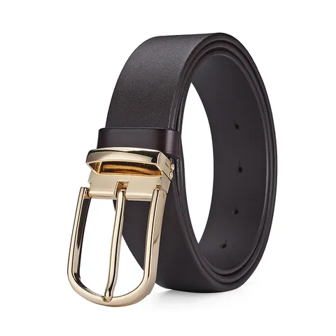 Men's Genuine Cowhide Leather Belt Minimalist Casual Retro Pin Buckle Alloy Waistband For Jeans Daily 3.3 Narrow Style