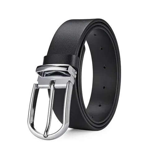 Men's Genuine Cowhide Leather Belt Minimalist Casual Retro Pin Buckle Alloy Waistband For Jeans Daily 3.3 Narrow Style