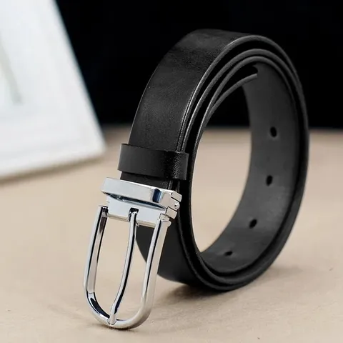 Men Top Layer Cowhide Genuine Leather Belt Vintage Business Casual Pin Buckle Waist Strap For Jeans Trousers