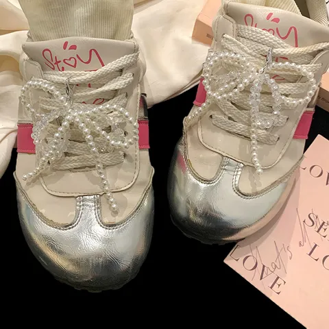 Korean Style Artificial Pearl Bowknot Shoe Charms Beaded Sneaker Decorations Elegant Sweet Shoe Clips Accessories For Women Girls