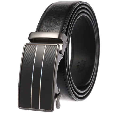 Men Business Genuine Leather Belt With Automatic Alloy Buckle Luxury Cowhide Waist Strap Casual Fashion Trousers Belt Gift For Men
