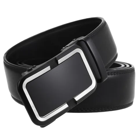 Men Business Genuine Leather Belt With Automatic Alloy Buckle Luxury Cowhide Waist Strap Casual Fashion Trousers Belt Gift For Men