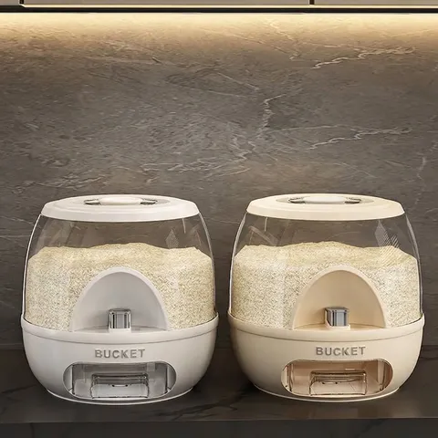 Seau à Riz Scellé à Pression Bac à Grains en Plastique Résistant à l'Humidité Grande Capacité Conteneur de Farine Cuisine