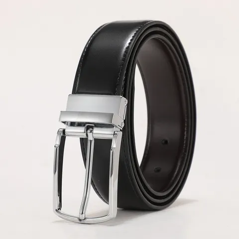 Men's Genuine Leather Belt Business Pin Buckle Waist Strap Split Cowhide Fashion Trouser Accessory Simple Belt For Men