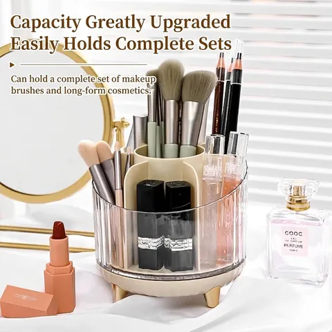 Boîte de Rangement Cosmétique Rotative Luxe Léger Grande Capacité Organisateur de Maquillage Compartimenté pour Rouges à Lèvres Pinceaux de Soins Coiffeuse