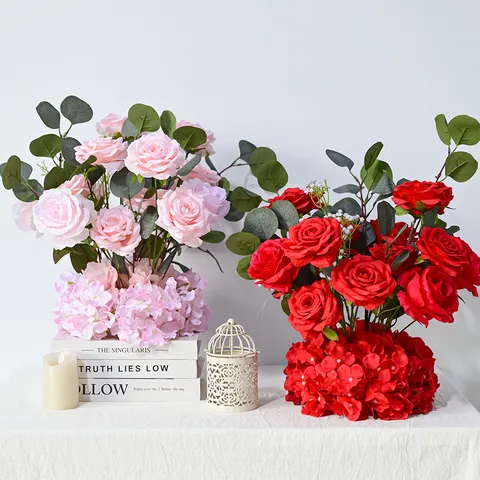 Arrangement Floral de Mariage de Style Nordique Fleur de Rose Artificielle Centre de Table Ornement Décoratif
