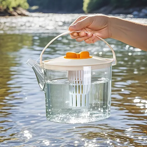 Grote Capaciteit Koudwaterkan Met Filter En Draagbaar Handvat Koreaanse Stijl Koelkastbestendige Plastic Theepot Voor Thee Sap