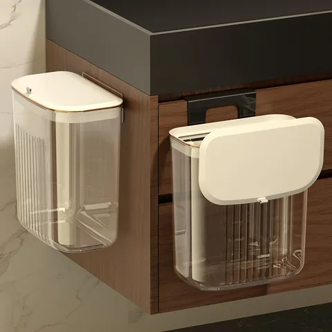 Cesto della Biancheria da Parete Impermeabile Scatola per Vestiti da Bagno Con Coperchio Organizzatore in Plastica Trasparente