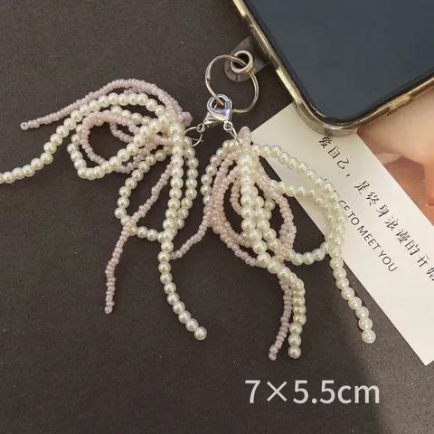 Handmade Artificial Pearl Bowknot Shoe Charms Colorful Beaded Tassel Shoe Accessories For Sneakers Decorative For Women