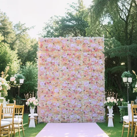 Künstliche Seidenblumenwand Hintergrund Stoffboden Simulation Rose Hortensie Für Hochzeit Outdoor Event Party Dekoration