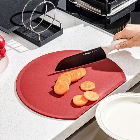 D-Shaped TPU Cutting Board Antibacterial Double-Sided Non-Slip Flexible Kitchen Chopping Block For Meat Vegetable Fruit Home