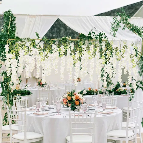 Künstliche Wisteria Seide Hängende Blumen Ranke Für Hochzeit Heimdekor Weiße Seidenblume Dekoration Für Party Wand