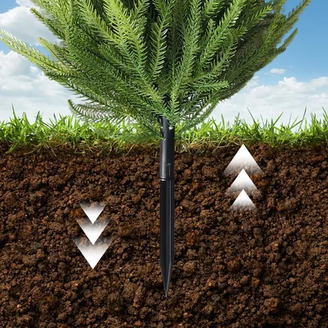 Realistic Plastic Greenery Garden Stake For Outdoor Yard Decor Artificial Evergreen Ground Insert Injection Molded