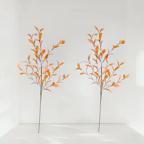 Artificial Olive Leaves Stem Autumn Silk Fabric Foliage Branch For Thanksgiving Harvest Home Wedding Flower Arrangement Decoration