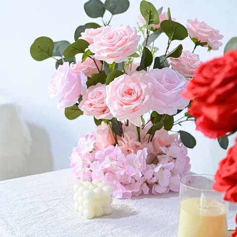 Arrangement Floral de Mariage de Style Nordique Fleur de Rose Artificielle Centre de Table Ornement Décoratif