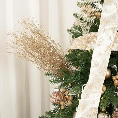 Glitter Artificial Dragon Whiskers Branch With Small Balls Christmas Tree Decoration For Holiday Party New Year Home Ornament