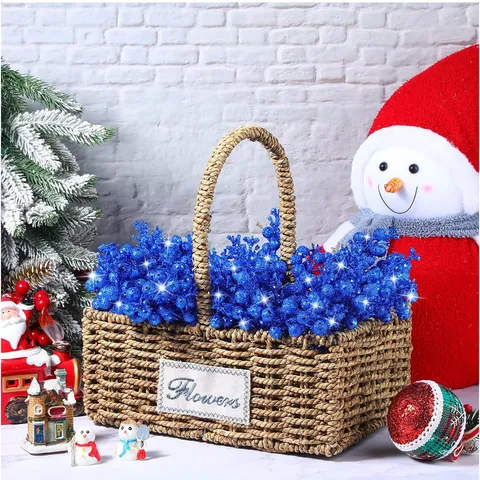 Artificial Berry Branches Glitter Berry Picks Christmas Tree Decor Fake Berries For Home Holiday Party Floral Arrangement