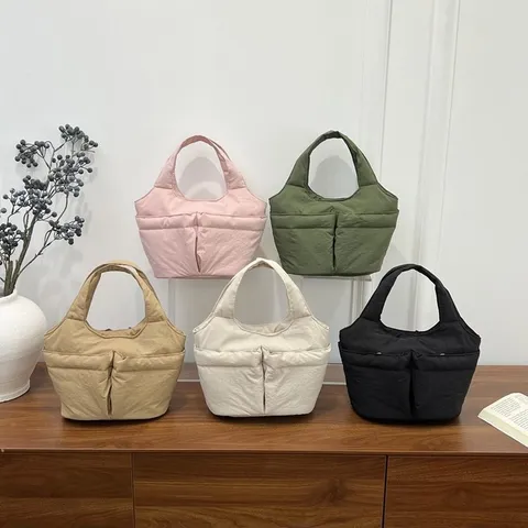 Borsa Tote in Nylon Multitasca di Nicchia Borsa a Mano Grande Capacità per Donna Stile Coreano Borsa Fasciatoio Versatile Borsa a Tracolla Mamma