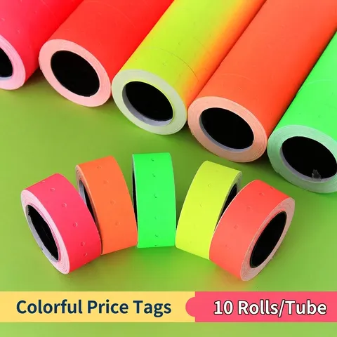 Etiquetas de Precio Autoadhesivas Fluorescentes Pegatinas Multicolores para Etiquetado de Precios Supermercado Ropa Detalle