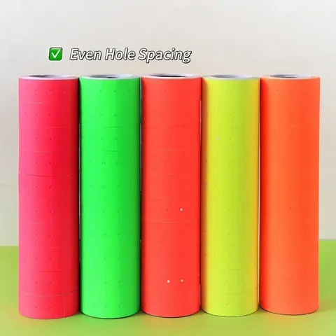 Etiquetas de Precio Autoadhesivas Fluorescentes Pegatinas Multicolores para Etiquetado de Precios Supermercado Ropa Detalle
