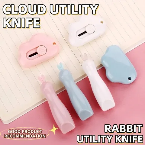 Kawaii Hasenform Mini Cuttermesser Kreative Wolke Tragbare Papierschneider Edelstahl Unboxing Werkzeug Für Büro Schule