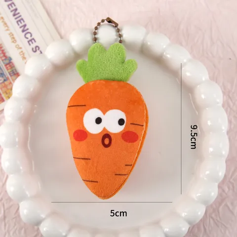 Lindo Llavero de Peluche de Frutas y Verduras de Dibujos Animados Colgante de Muñeca de Comida Suave Adorno de Bolso para Mochila Llaves Regalo