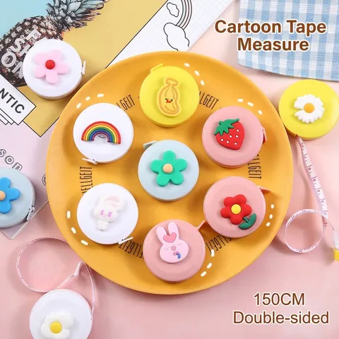 Mignon Mètre Ruban Portable de Dessin Animé Double Échelle Règle de Tailleur en Plastique Souple pour la Mesure du Corps Perte de Poids Cadeau Femmes Enfants