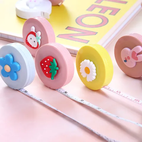 Mignon Mètre Ruban Portable de Dessin Animé Double Échelle Règle de Tailleur en Plastique Souple pour la Mesure du Corps Perte de Poids Cadeau Femmes Enfants