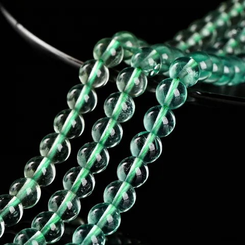 Natural Green Fluorite Round Loose Beads DIY Jewelry Bracelet Making Polished 8A Grade Gemstone Accessories