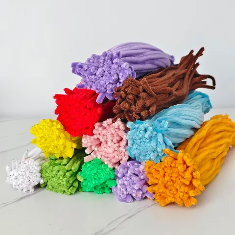 Macaron Chenille Stems DIY Plush Twisted Sticks For Arts Crafts Flowers Decorations Encrypted Dense Pipe Cleaners For Kids Adults Handmade Projects Polyester Iron Wire