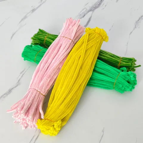 Macaron Chenille Stems DIY Plush Twisted Sticks For Arts Crafts Flowers Decorations Encrypted Dense Pipe Cleaners For Kids Adults Handmade Projects Polyester Iron Wire