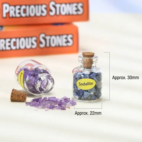 Natural Crystal Mineral Stone Specimen Wishing Bottle Healing Reiki Crushed Stones DIY Jewelry Making Craft Home Decoration