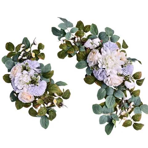 Künstliche Blumenreihe Set Für Hochzeitsbogen Willkommensschild Lintel Dekoration Simulation Rose Pfingstrose Eukalyptus Seide Blumenarrangement Für Outdoor Party