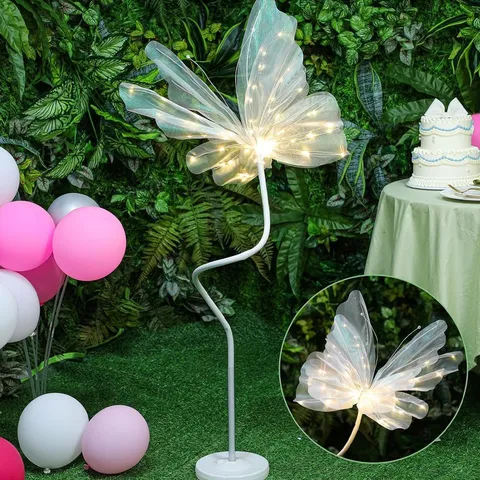 Große Künstliche Netzgewebe Schmetterling LED Licht Dekoration Leuchtender Schmetterling Deko Für Hochzeit Party Garten