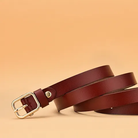 Women Cowhide Leather Belt Fashion Casual Genuine Leather Waistband With Alloy Pin Buckle Ladies Belt For Jeans Dresses