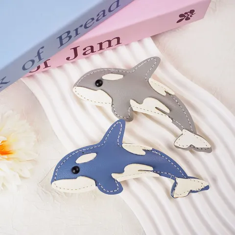 Cartoon Leder Wal Schlüsselanhänger Anhänger Für Auto Rucksack Süße Orca Tier PU Leder Schlüsselring Zubehör Geschenk