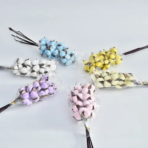 Branches de Fleurs de Coton Séchées Naturelles Tige Unique Arrangement Floral pour Noël DIY Décoration de Mariage Maison