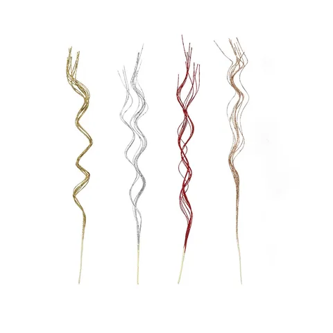Rami Decorativi a Spirale Baffi di Drago Glitterati di Natale Ornamenti Scintillanti in Plastica per Festa di Natale Casa