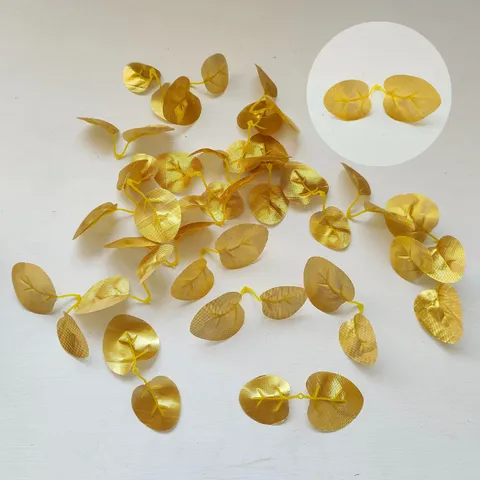 Gouden Kunstmatige Eucalyptusbladeren Muntblad Plantaccessoires Voor Bruiloft Feest Huis Buiten Decoratieve Bloemstuk