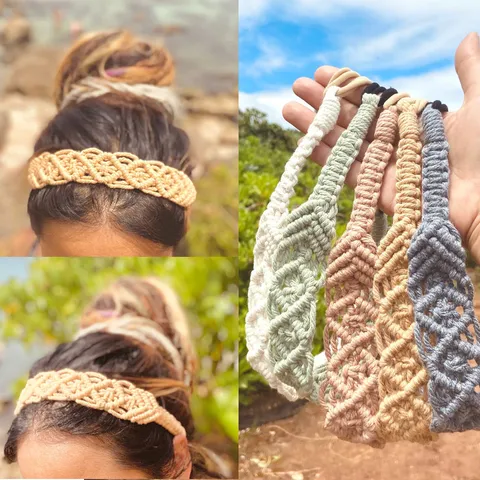 Bohemian Handmade Woven Cotton Rope Headband Casual Elastic Hair Accessories For Women Daily Hair Band