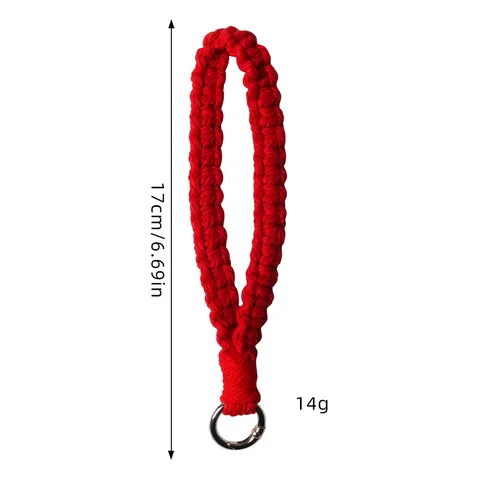 Bohemian Woven Phone Lanyard Polyester Cotton Wrist Strap Handmade Braided Keychain Anti Lost Phone Charm Jewelry