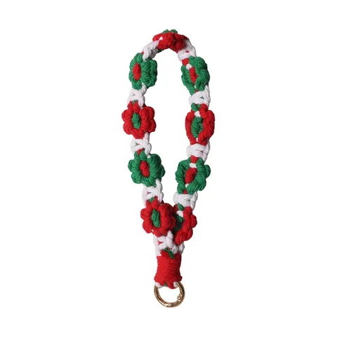 Handmade Woven Flower Keychain Daisy Bag Charm Crochet Phone Lanyard Floral Pendant For Women Girls Gift New Year Style
