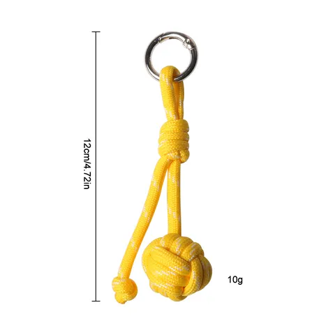 Hand Woven Ball Keychain Colorful Chinese Knot Lucky Charm Monkey Fist Knot Bag Pendant For Car Key Accessories Gift